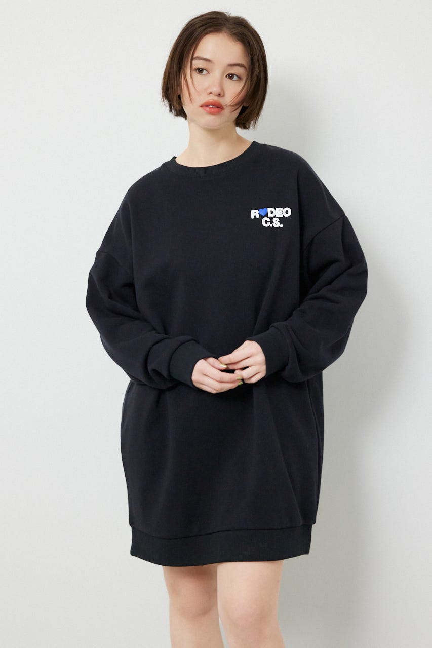 バックハートロゴワンピース BLK FREE