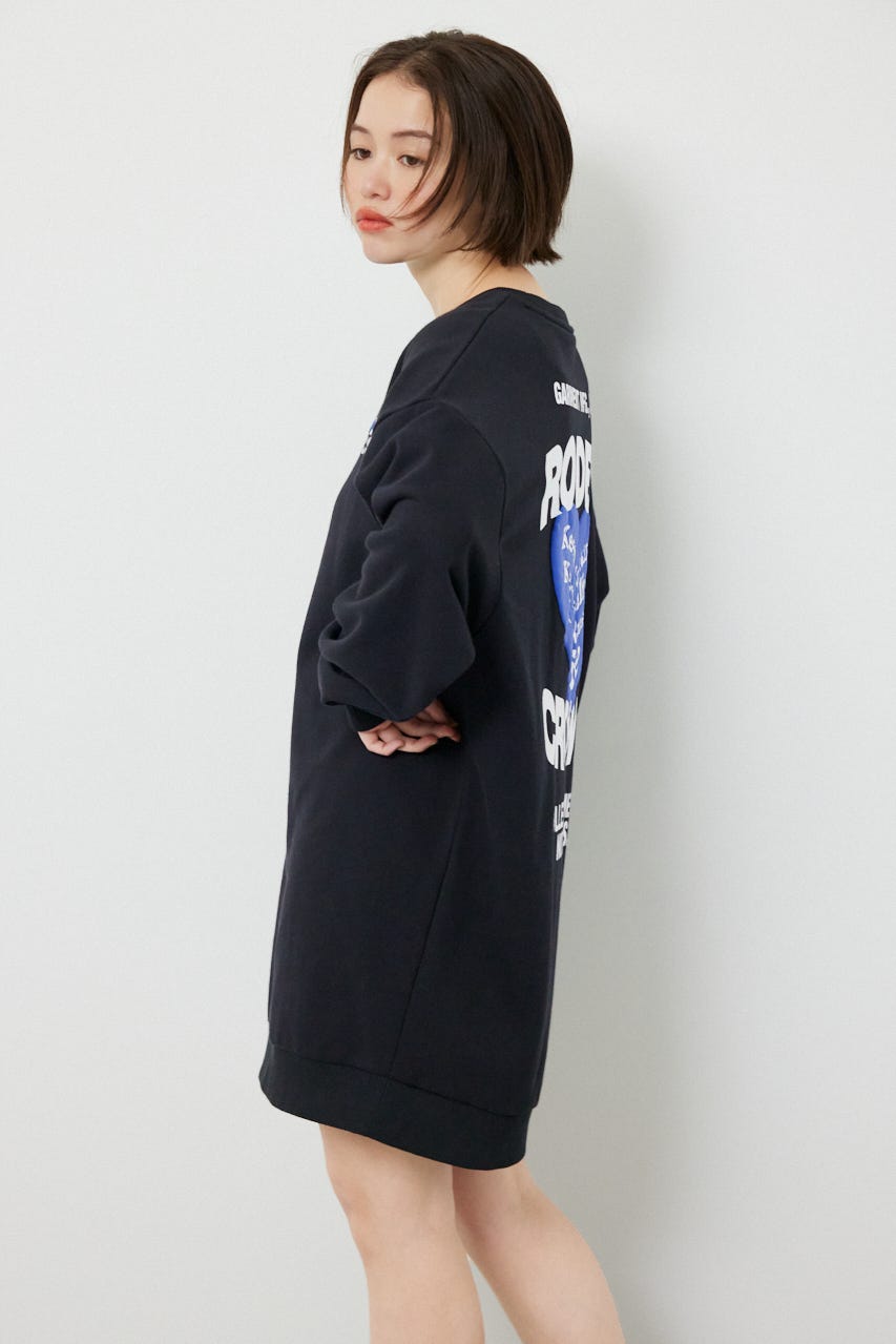 バックハートロゴワンピース BLK FREE