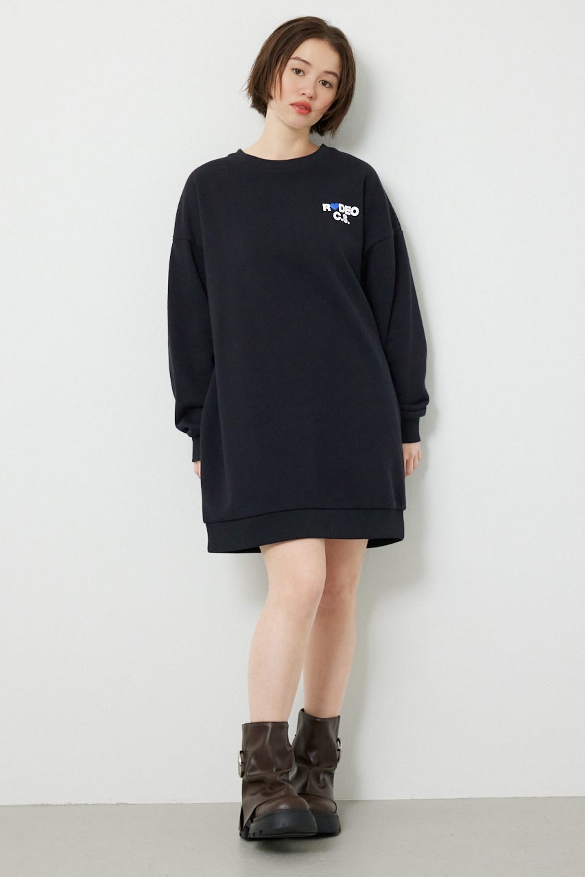 バックハートロゴワンピース BLK FREE