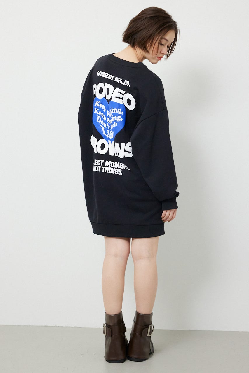 バックハートロゴワンピース BLK FREE