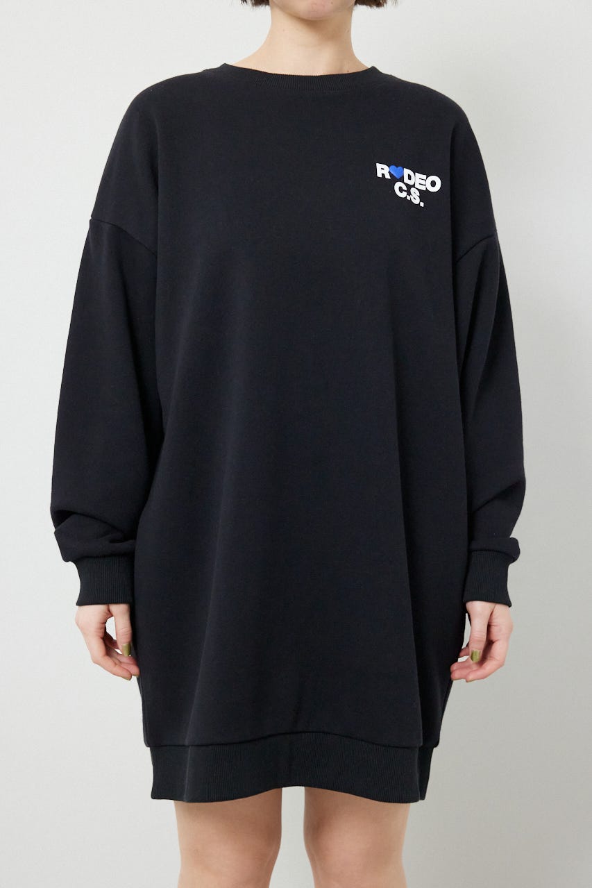 バックハートロゴワンピース BLK FREE