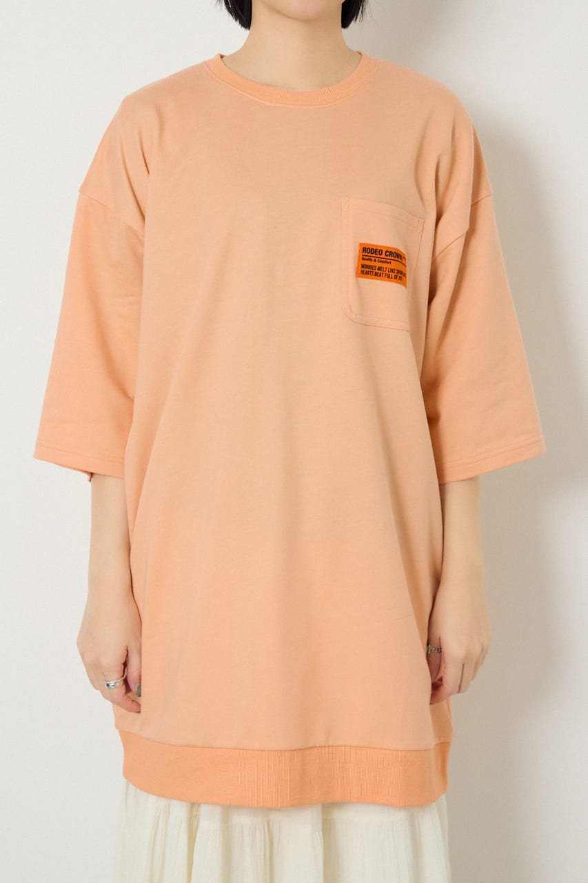 【SS先行アイテム】ペイントロゴハーフスリーブワンピース L/ORG FREE