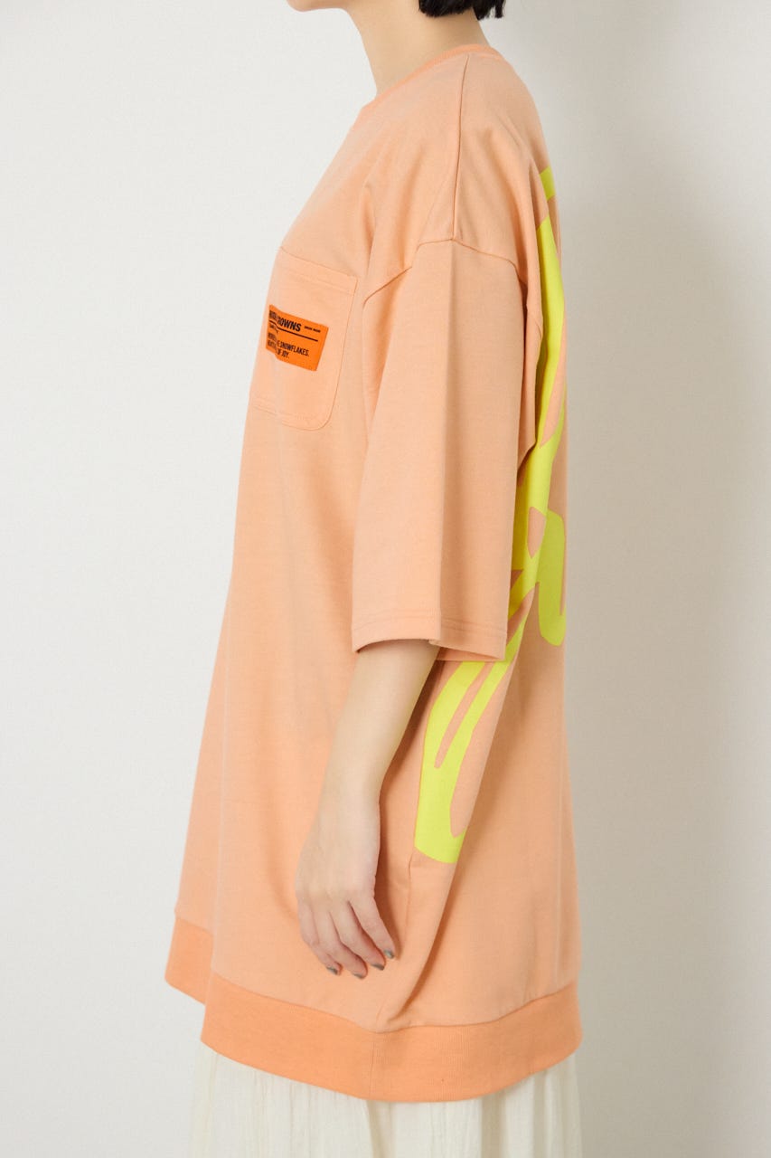 【SS先行アイテム】ペイントロゴハーフスリーブワンピース L/ORG FREE