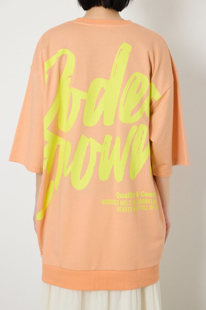 【SS先行アイテム】ペイントロゴハーフスリーブワンピース L/ORG FREE