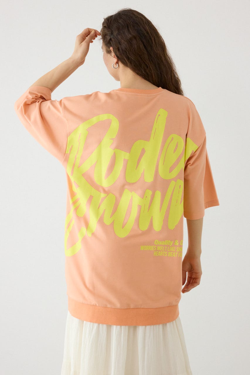 ペイントロゴハーフスリーブワンピース L/ORG FREE