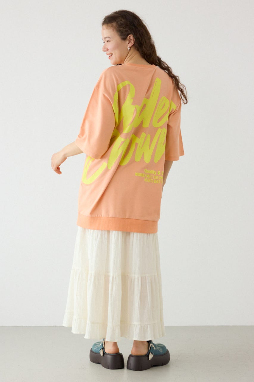 ペイントロゴハーフスリーブワンピース L/ORG FREE