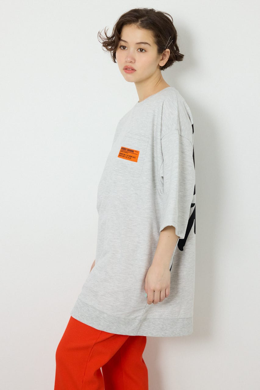 【SS先行アイテム】ペイントロゴハーフスリーブワンピース L/T.GRY FREE