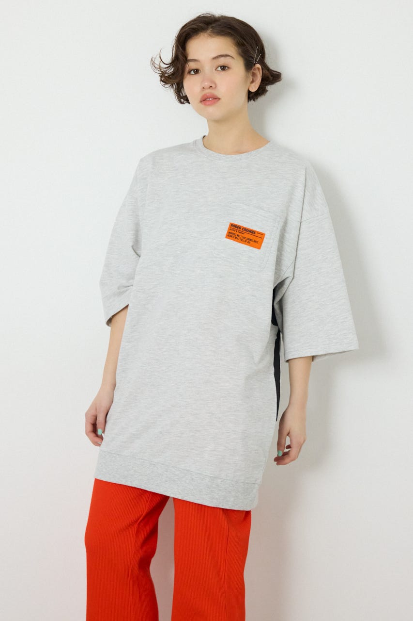 【SS先行アイテム】ペイントロゴハーフスリーブワンピース L/T.GRY FREE