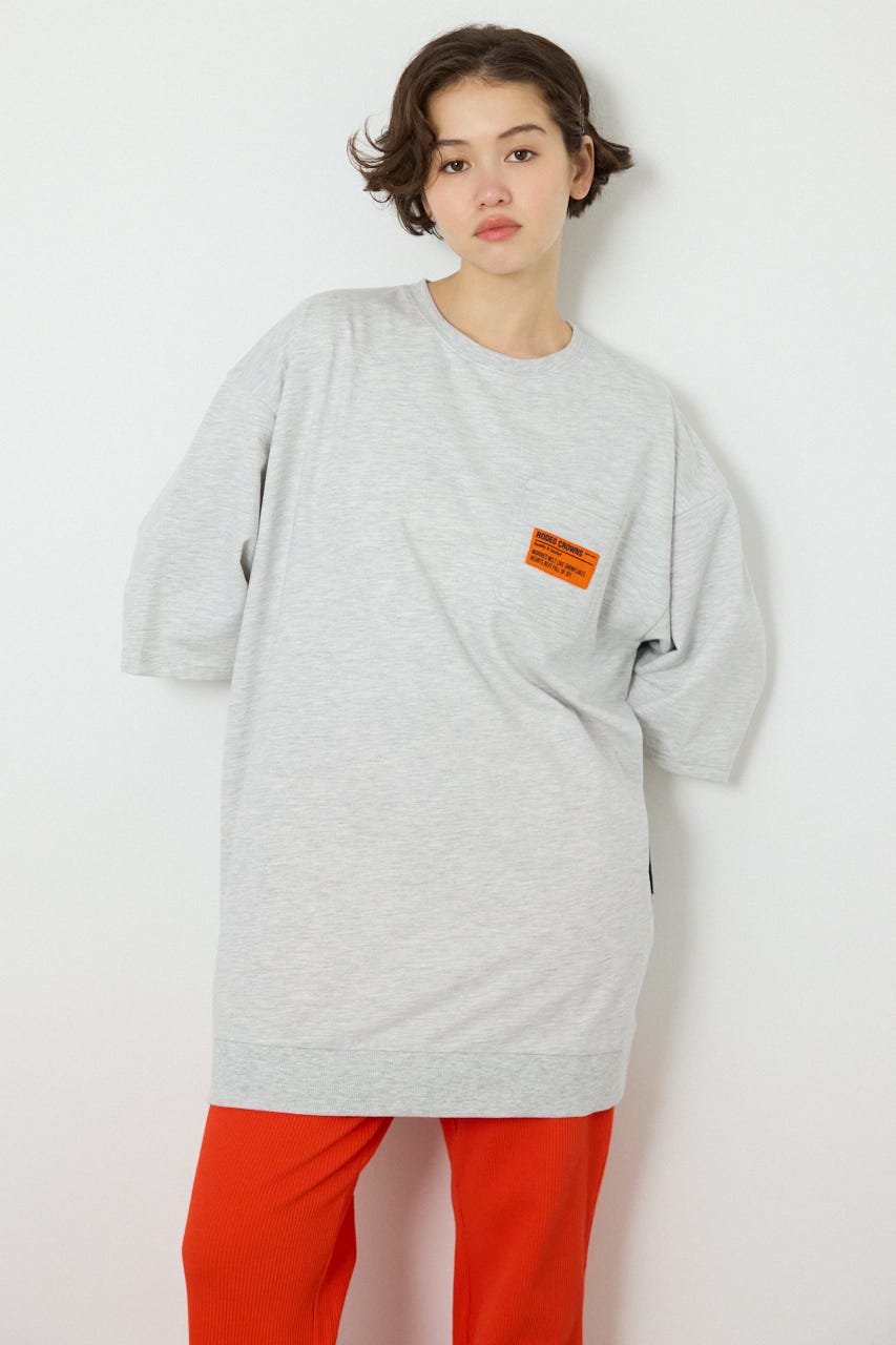 【SS先行アイテム】ペイントロゴハーフスリーブワンピース L/T.GRY FREE