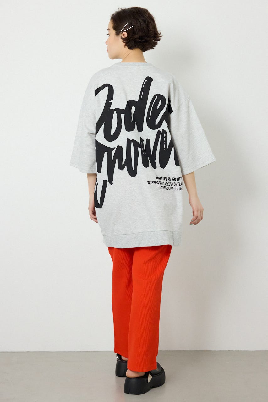 【SS先行アイテム】ペイントロゴハーフスリーブワンピース L/T.GRY FREE