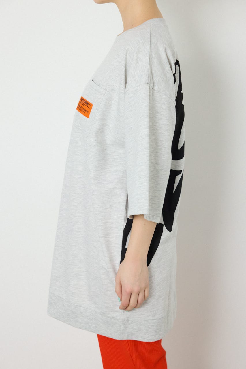 【SS先行アイテム】ペイントロゴハーフスリーブワンピース L/T.GRY FREE