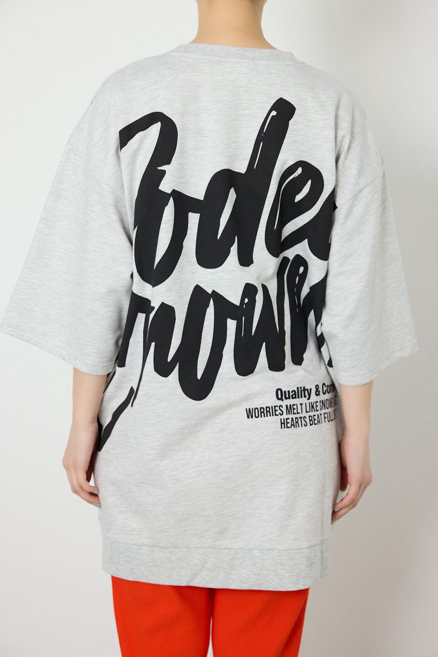 【SS先行アイテム】ペイントロゴハーフスリーブワンピース L/T.GRY FREE