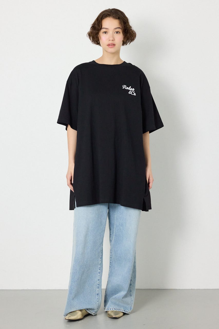 バックティアードコンビチュニックワンピース BLK FREE