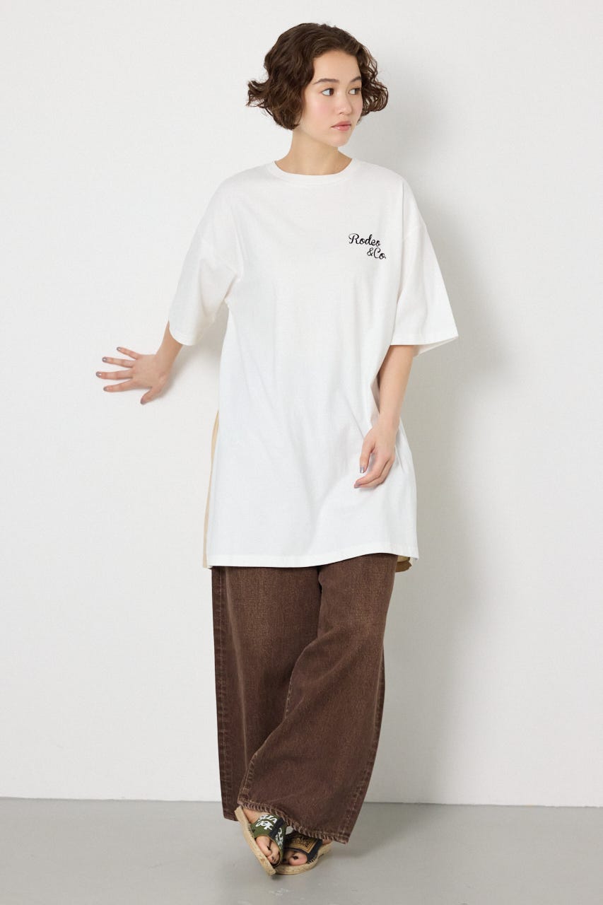 バックティアードコンビチュニックワンピース O/WHT FREE