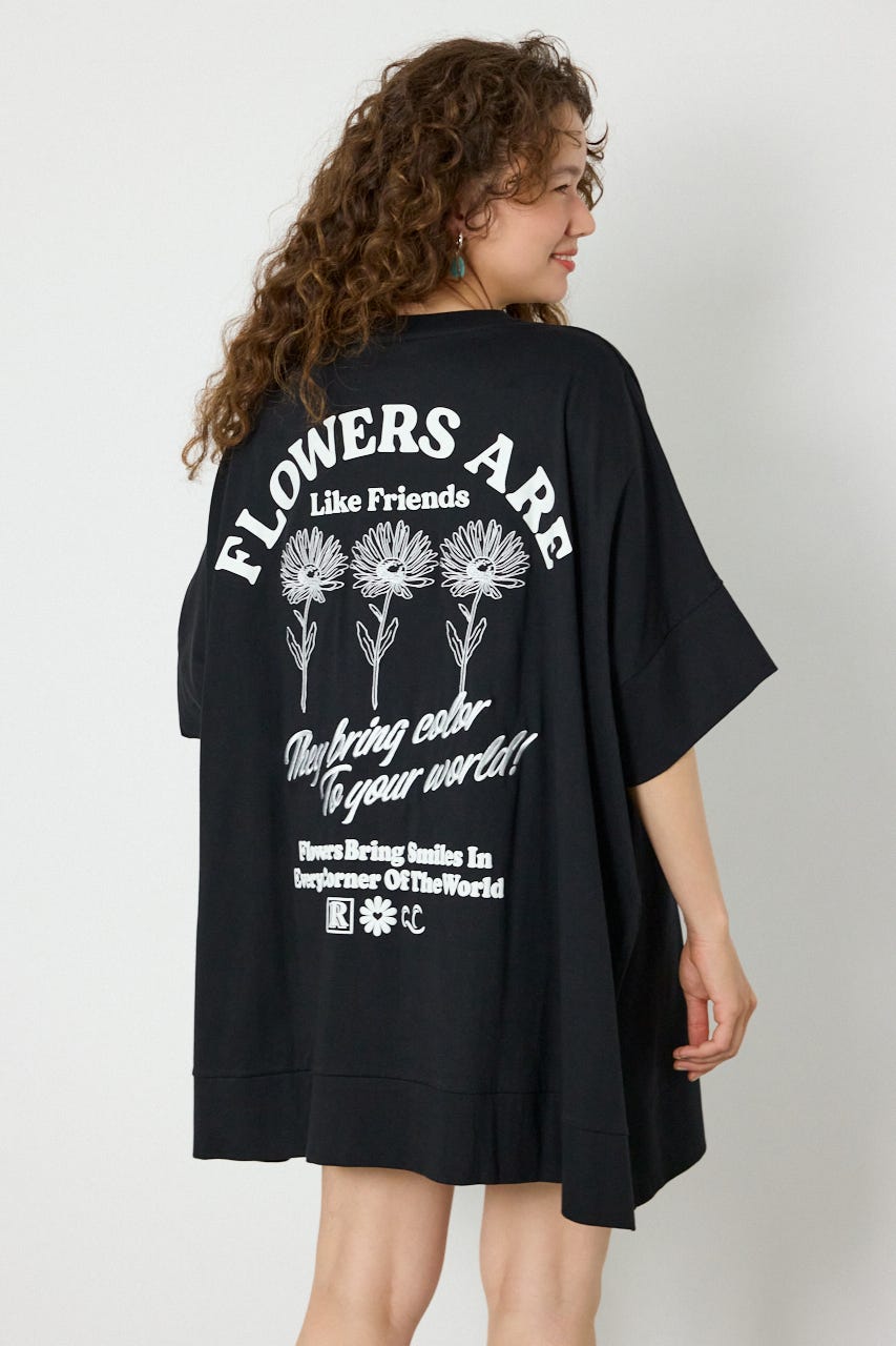 EMBROIDERY FLOWERSワンピース BLK FREE