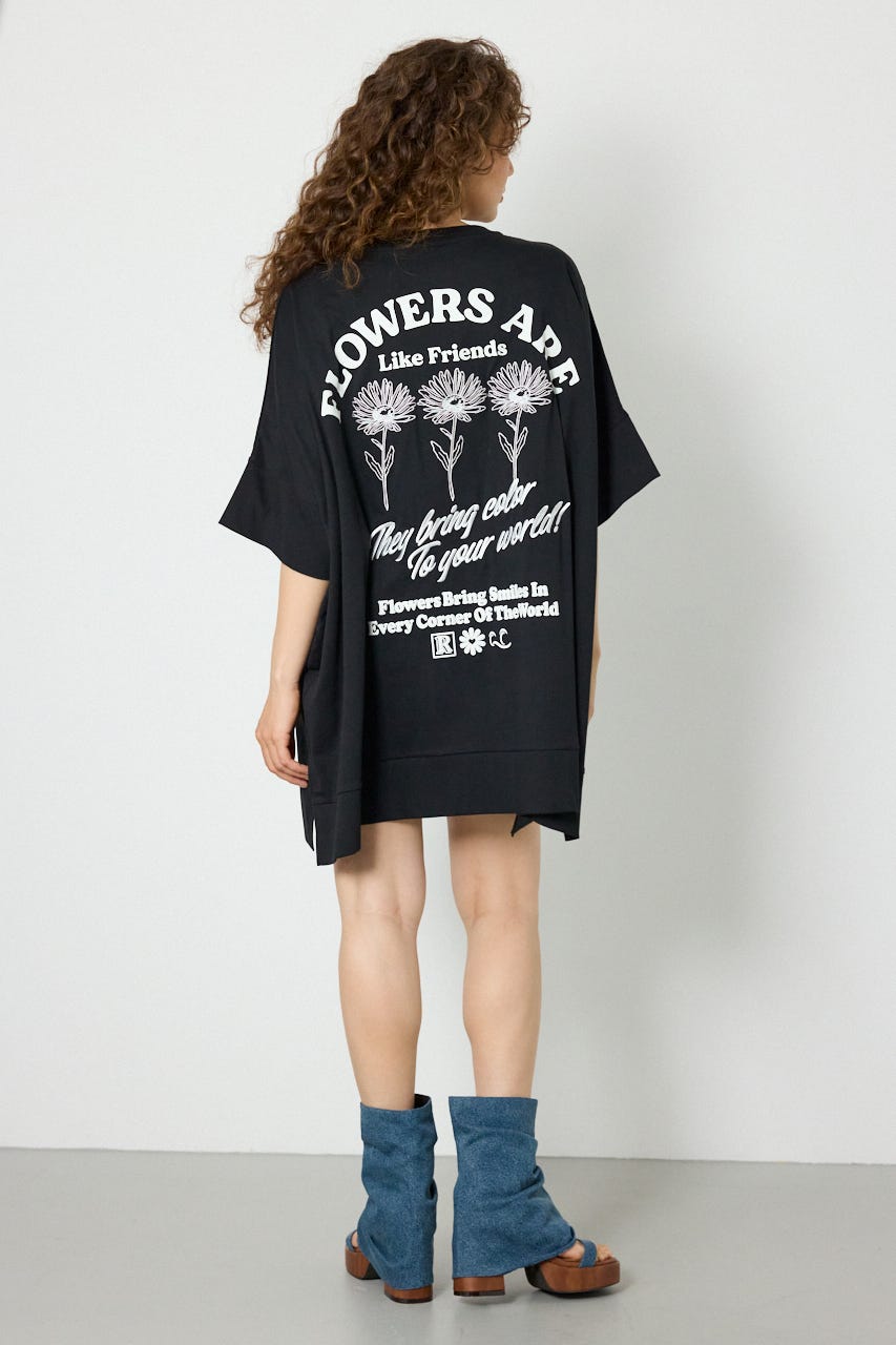 EMBROIDERY FLOWERSワンピース BLK FREE