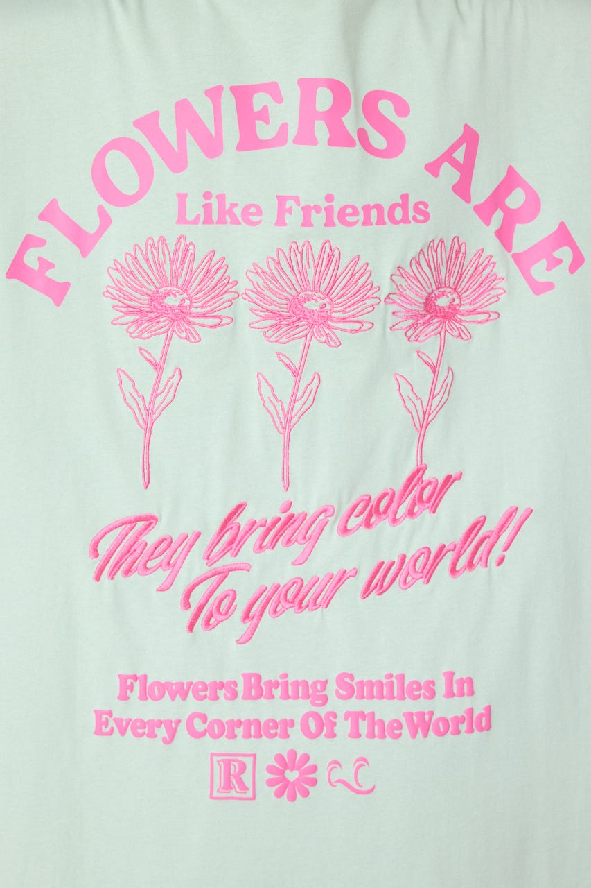 EMBROIDERY FLOWERSワンピース L/BLU FREE