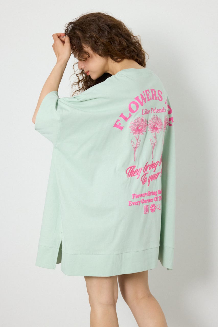 EMBROIDERY FLOWERSワンピース L/BLU FREE
