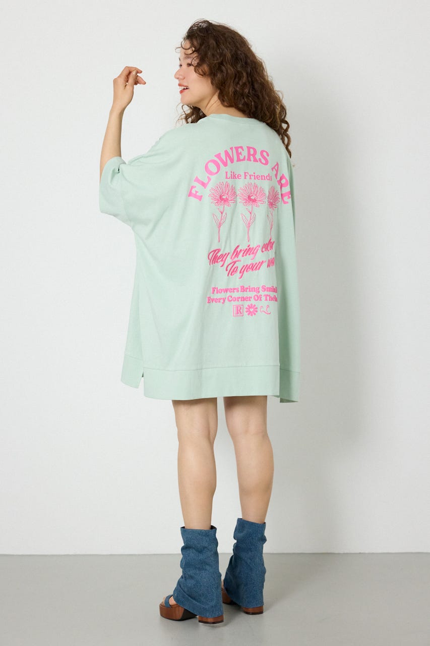 EMBROIDERY FLOWERSワンピース L/BLU FREE