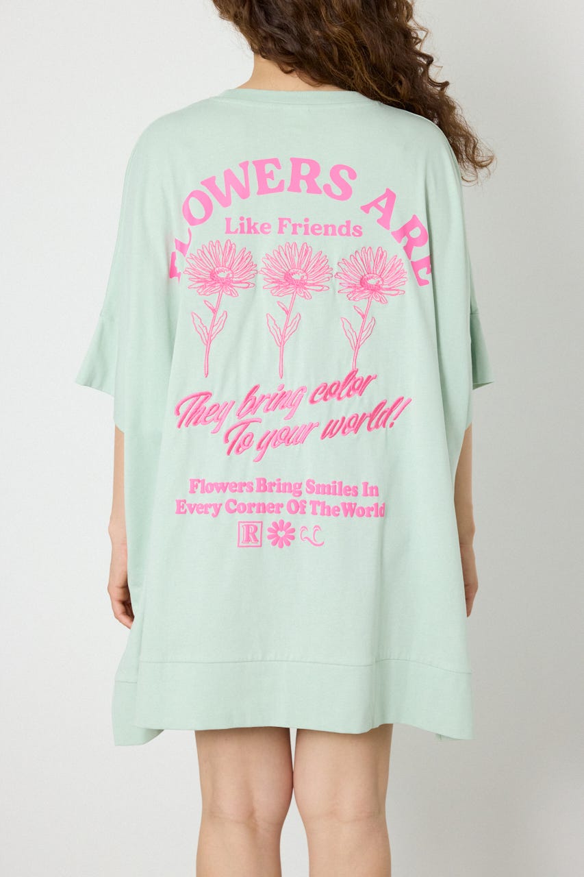 EMBROIDERY FLOWERSワンピース L/BLU FREE