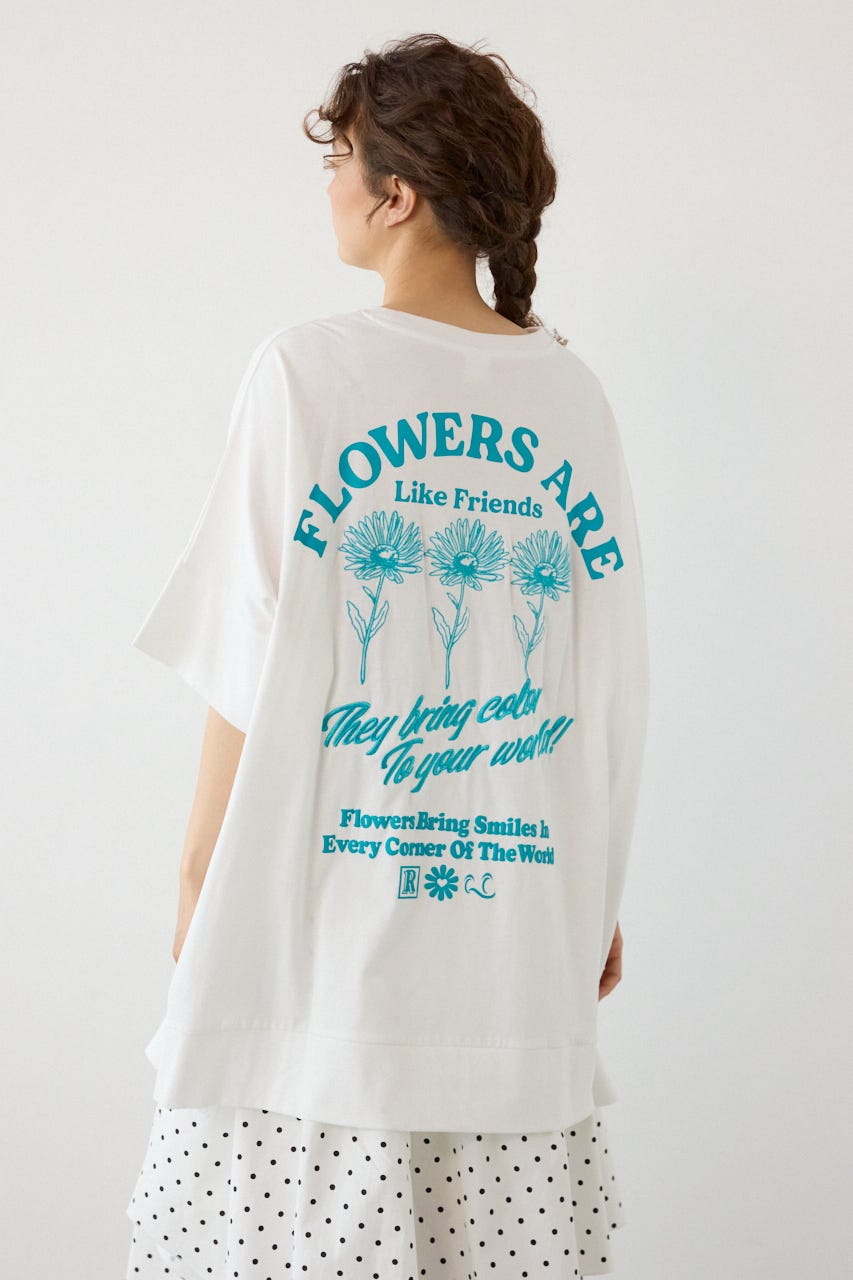 EMBROIDERY FLOWERSワンピース O/WHT FREE