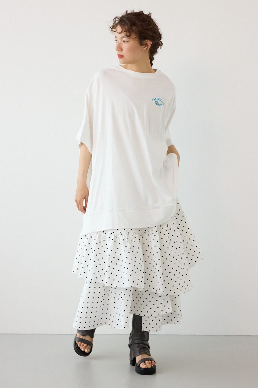 EMBROIDERY FLOWERSワンピース O/WHT FREE