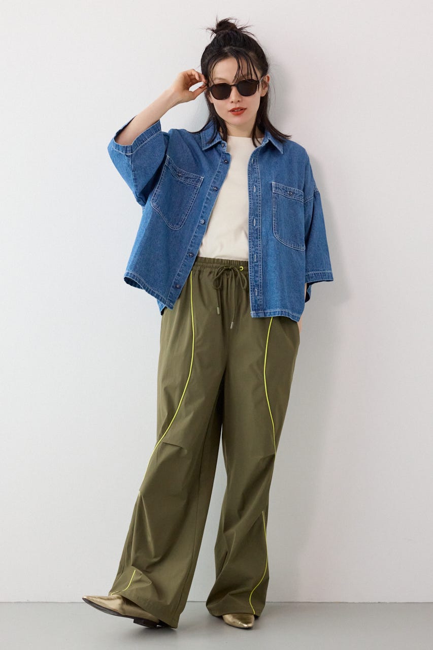 デニムワイドシャツ BLU FREE