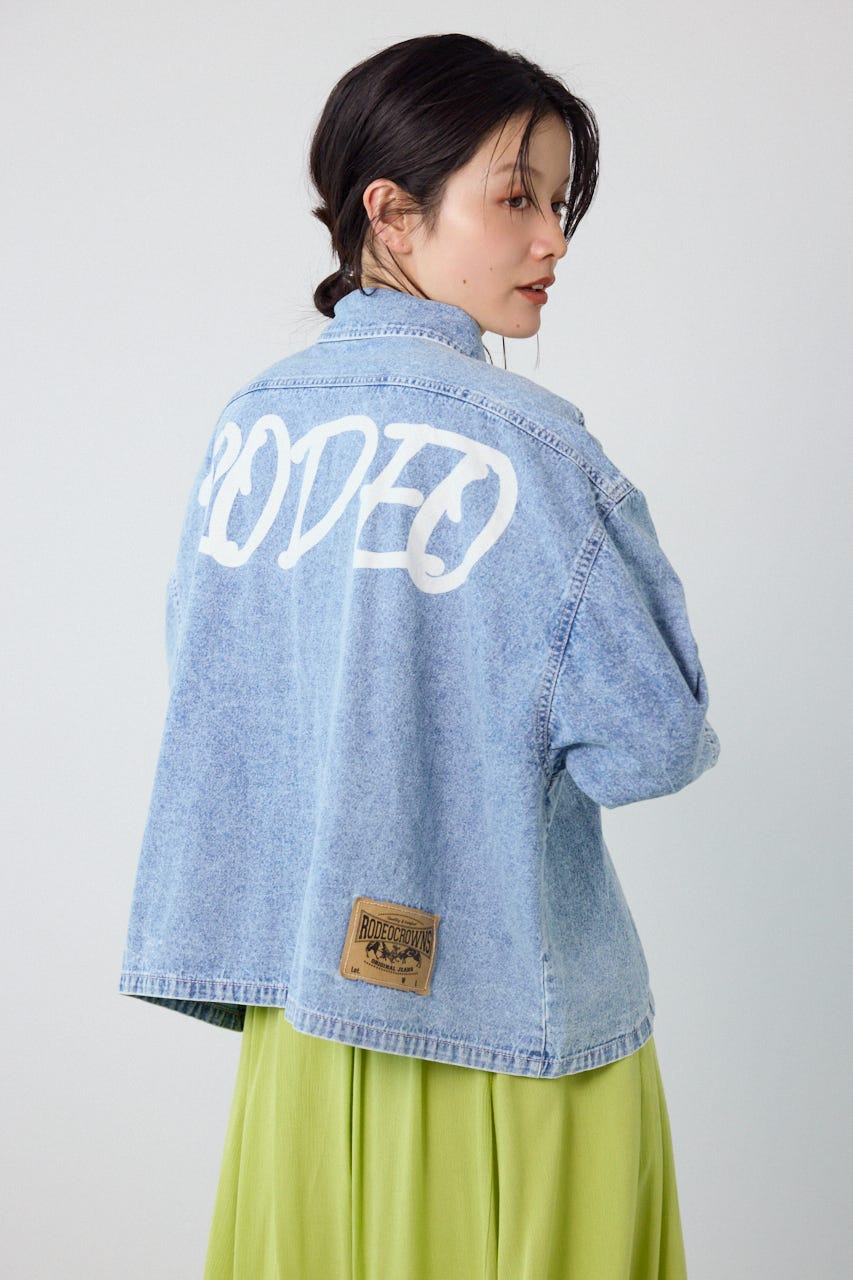 デニムワイドシャツ L/BLU FREE