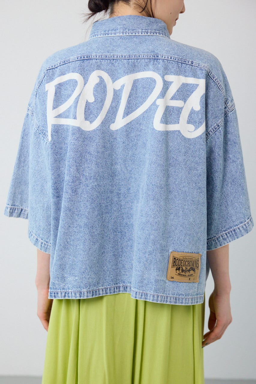 デニムワイドシャツ L/BLU FREE