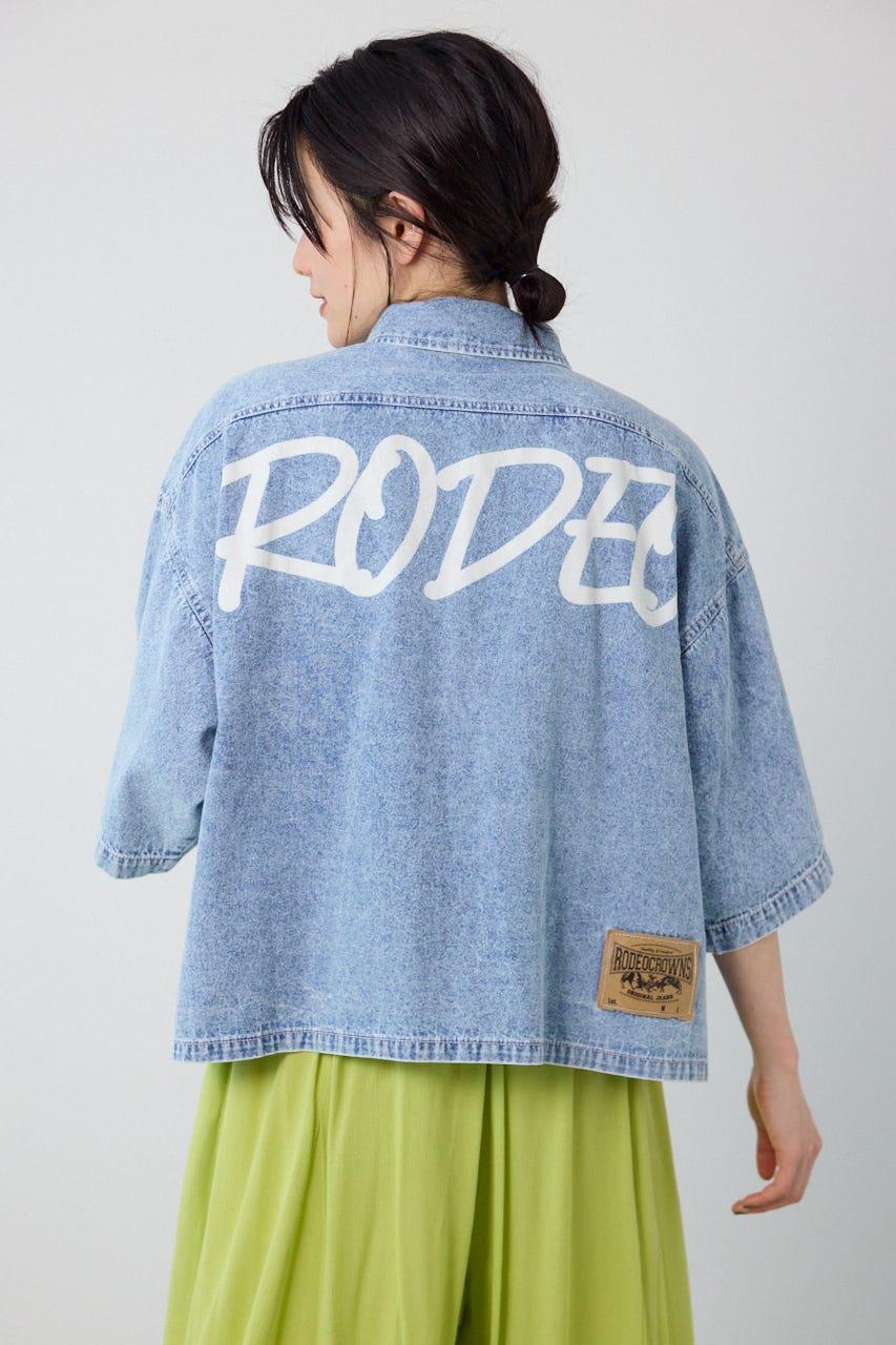 デニムワイドシャツ L/BLU FREE