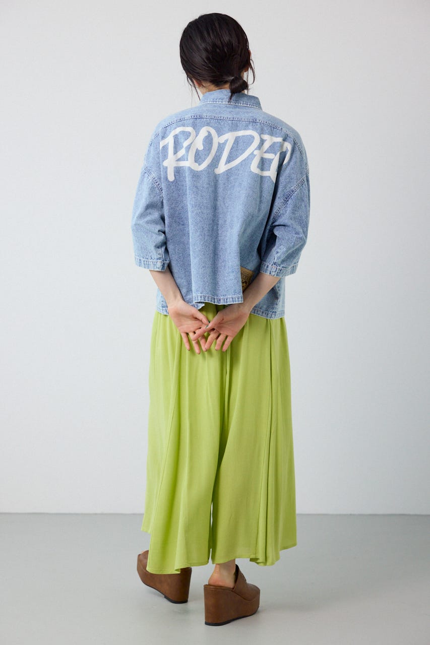 デニムワイドシャツ L/BLU FREE