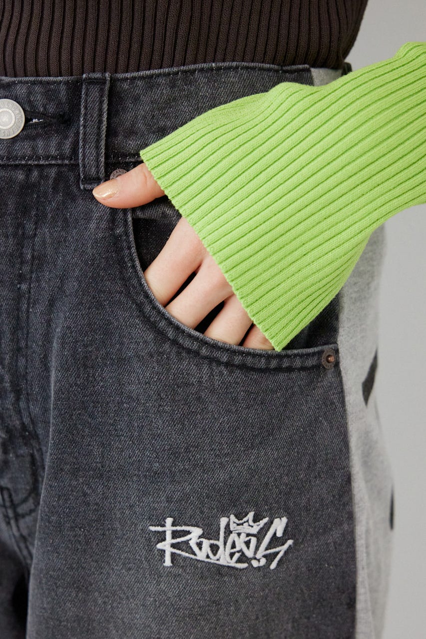 BIG sign logo コンビパンツ BLK M