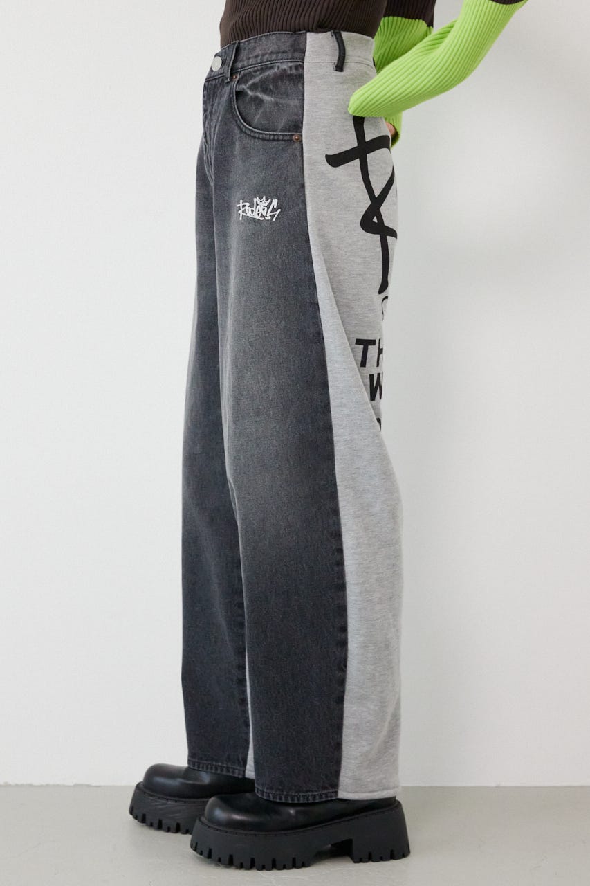 BIG sign logo コンビパンツ BLK M