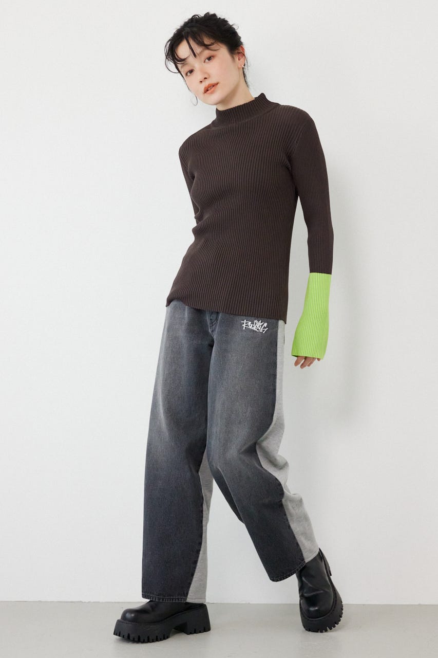 BIG sign logo コンビパンツ BLK M