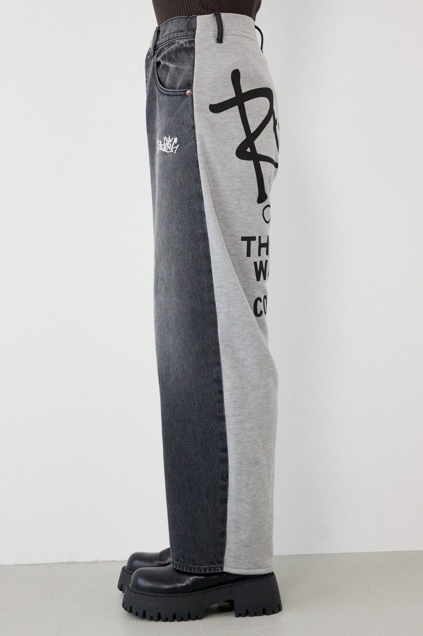 BIG sign logo コンビパンツ BLK M