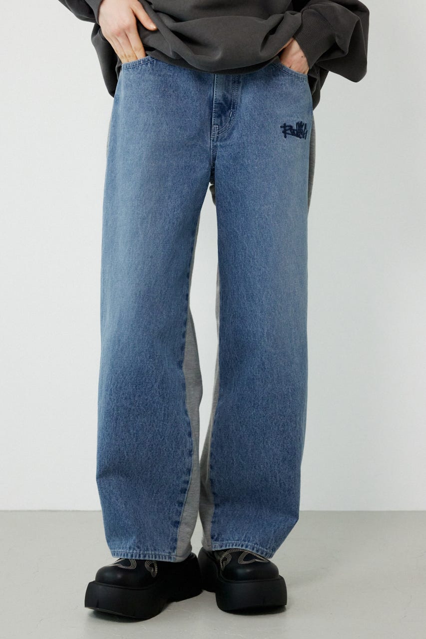 BIG sign logo コンビパンツ L/BLU S