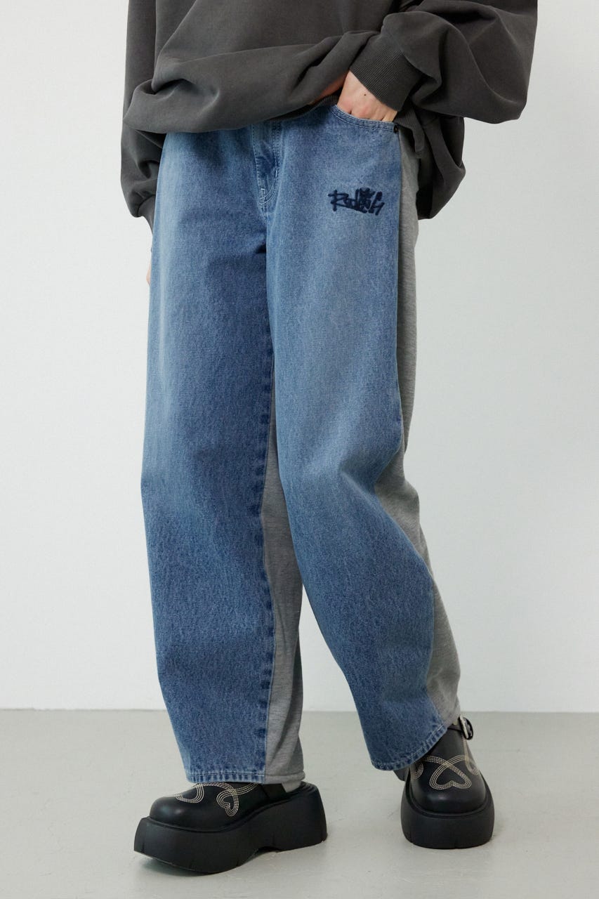 BIG sign logo コンビパンツ L/BLU S