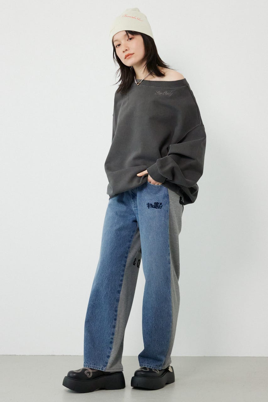 BIG sign logo コンビパンツ L/BLU S