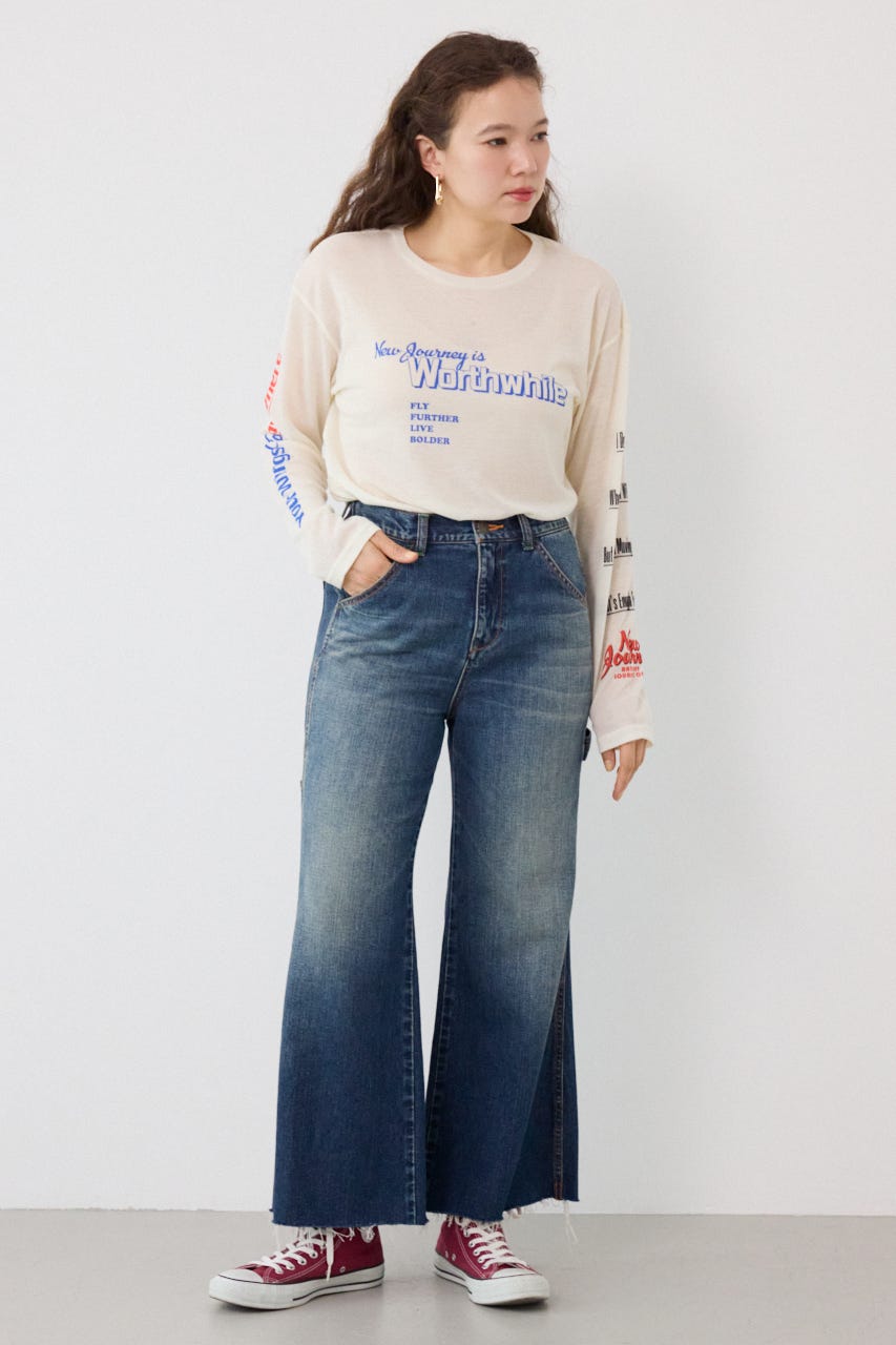 ペインターフレアパンツ BLU S