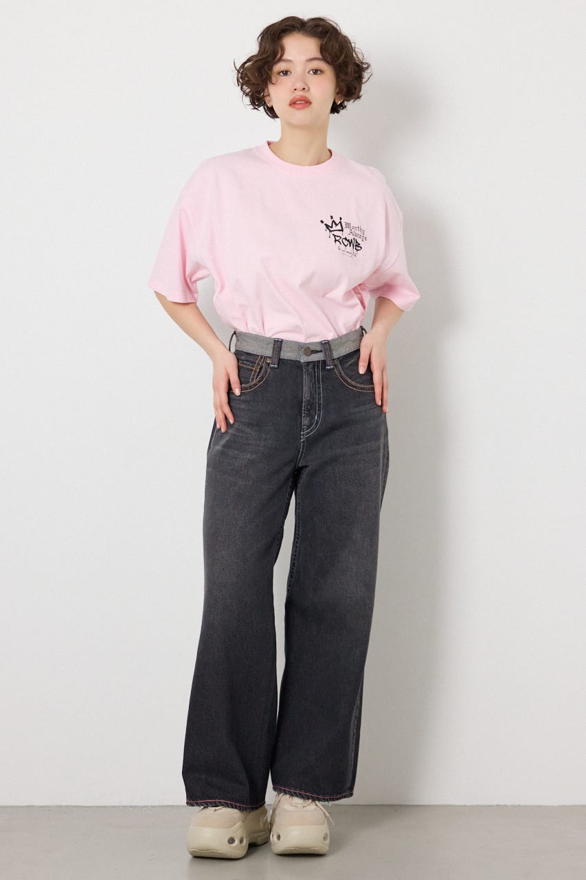 カラーステッチダボパンツ BLK M