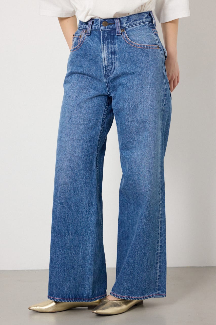 カラーステッチダボパンツ BLU M