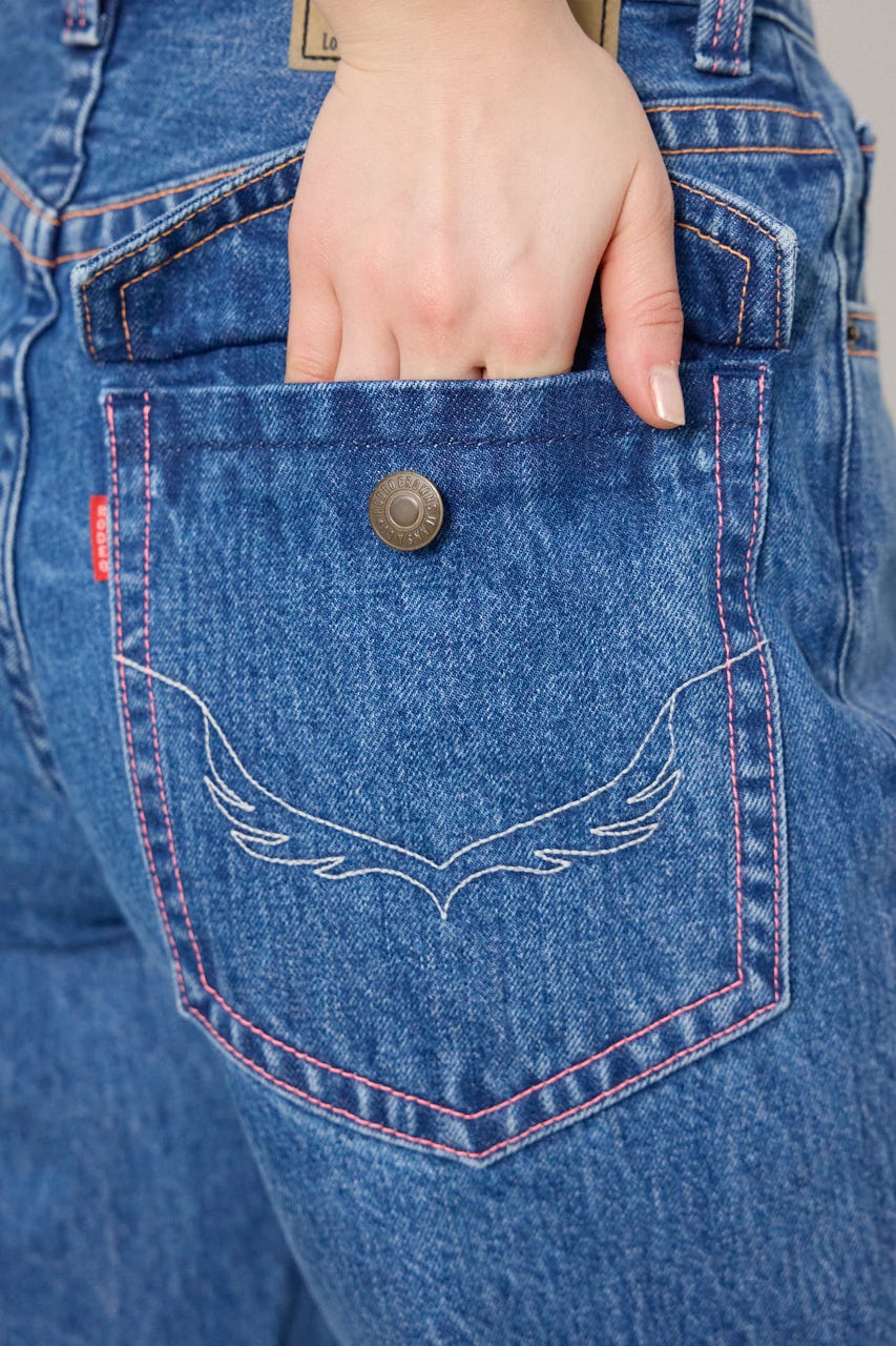 カラーステッチダボパンツ BLU M