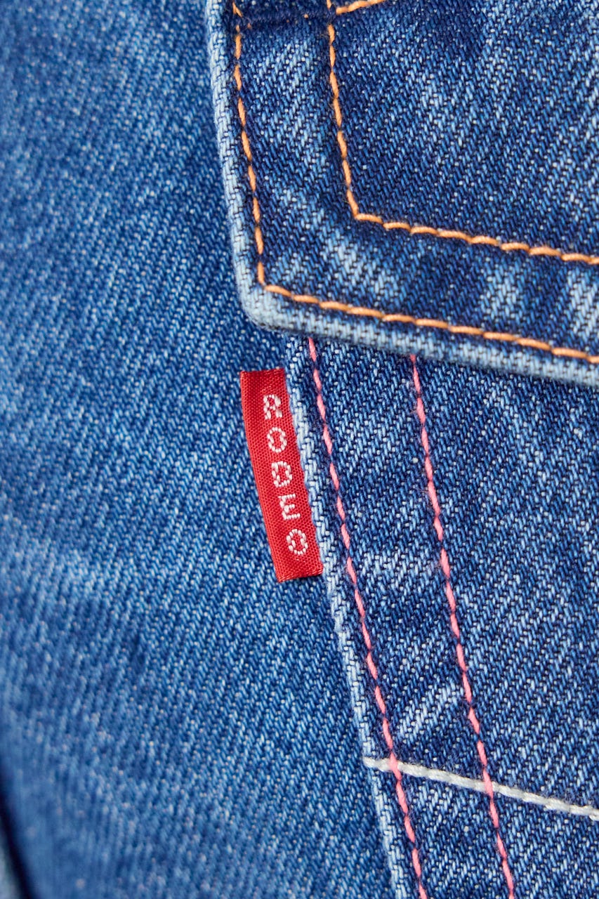 カラーステッチダボパンツ BLU M