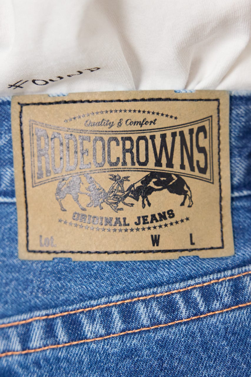 カラーステッチダボパンツ BLU M