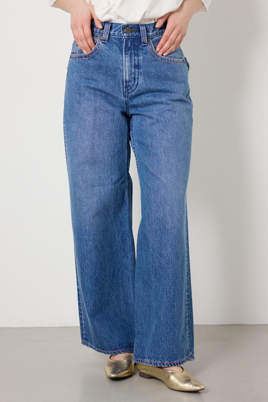 カラーステッチダボパンツ BLU M