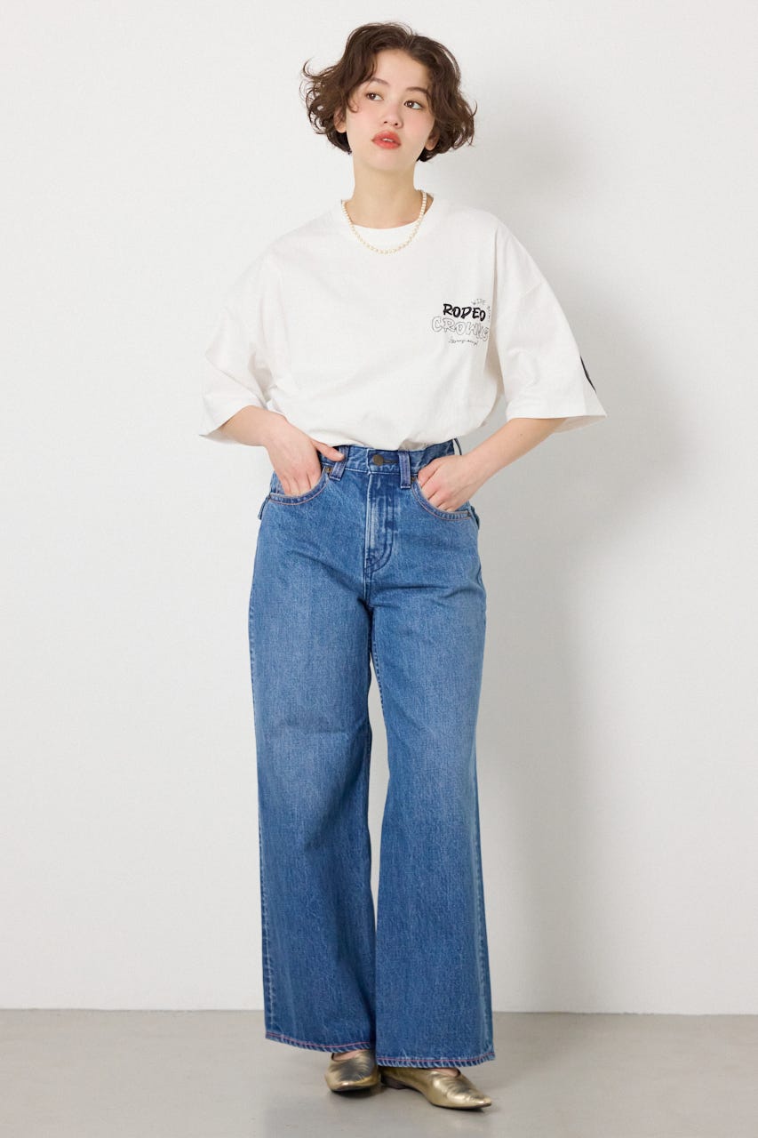 カラーステッチダボパンツ BLU M