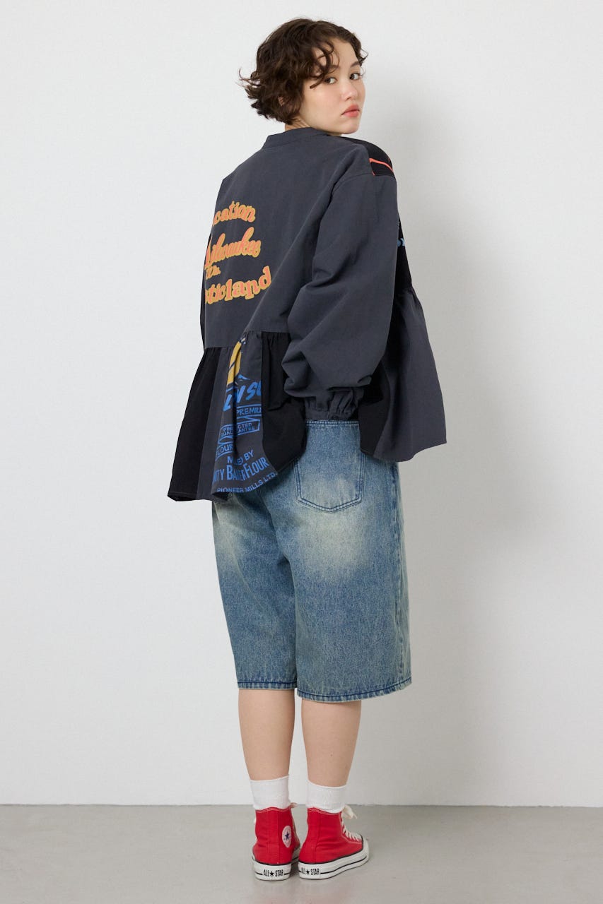 【SS先行アイテム】カスタムチュニックブラウス 柄BLK FREE