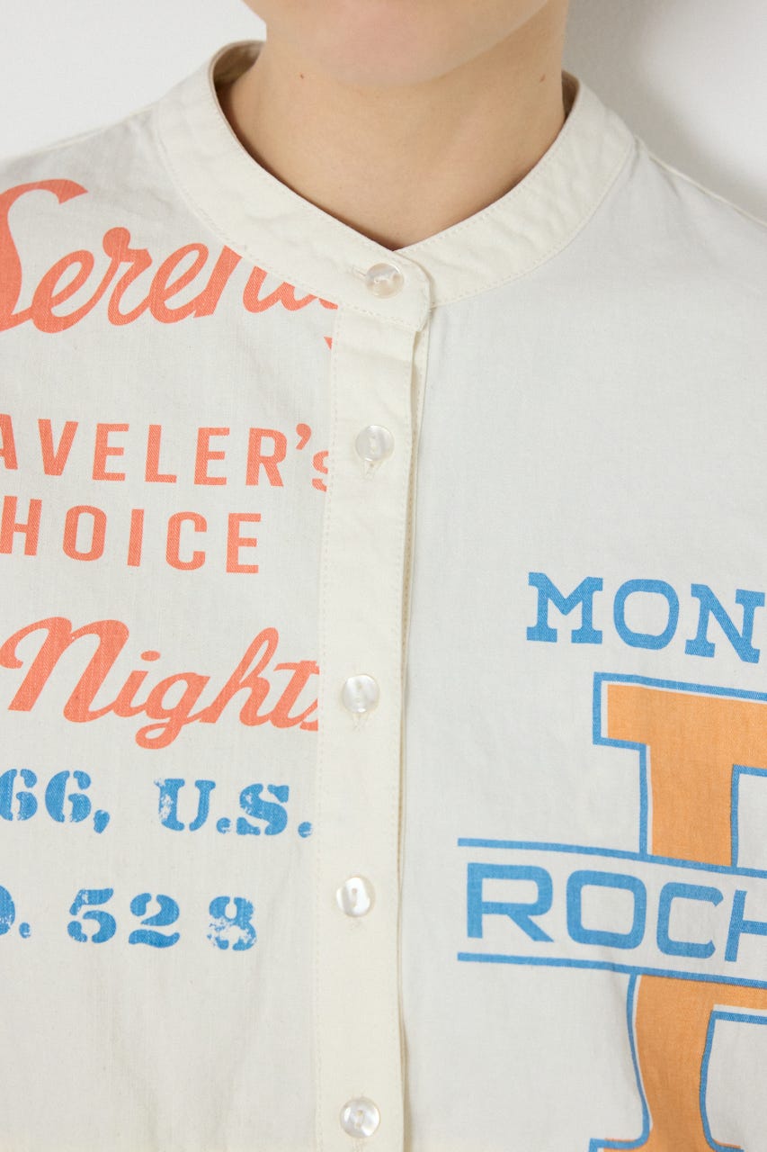 【SS先行アイテム】カスタムチュニックブラウス 柄WHT FREE