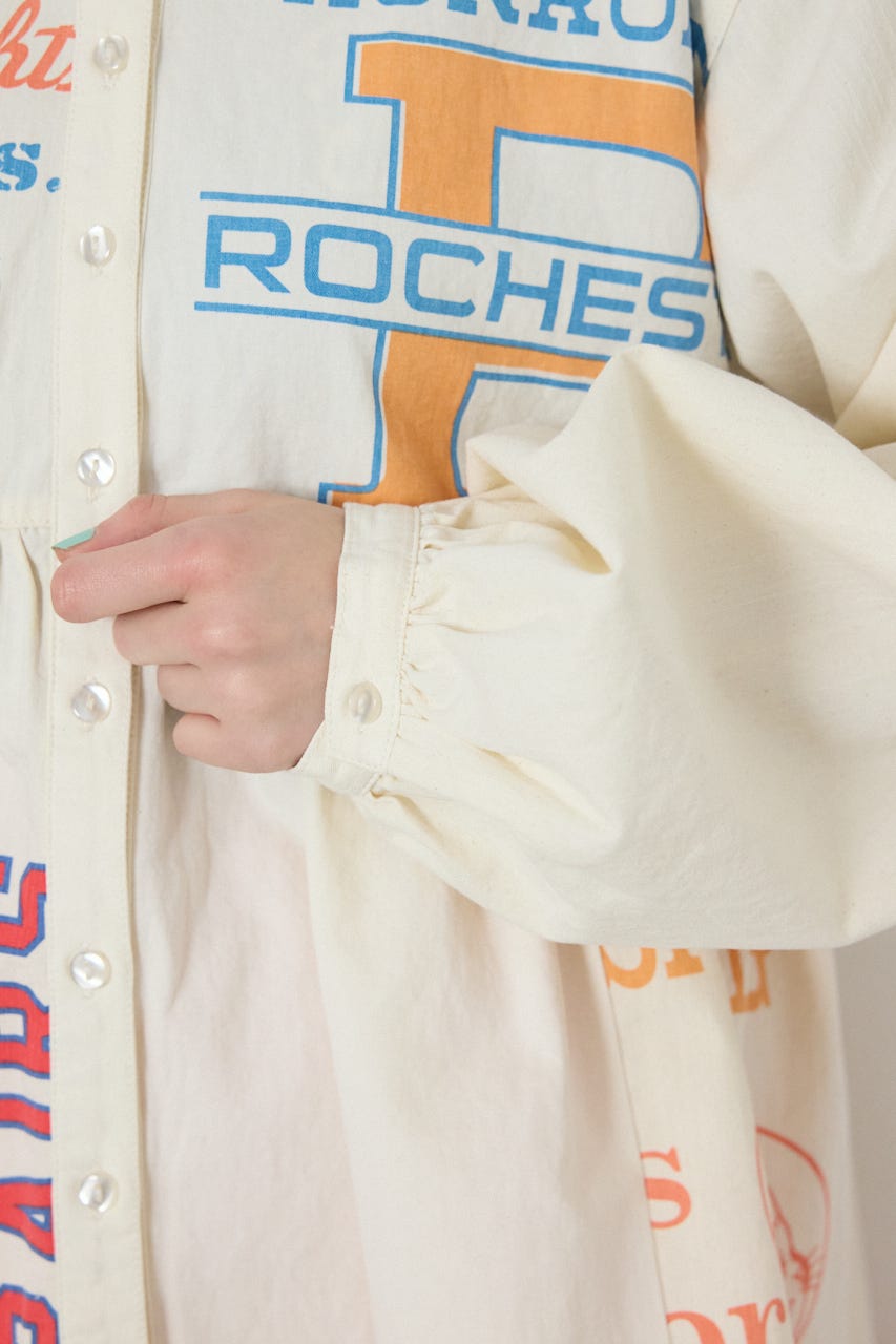 【SS先行アイテム】カスタムチュニックブラウス 柄WHT FREE