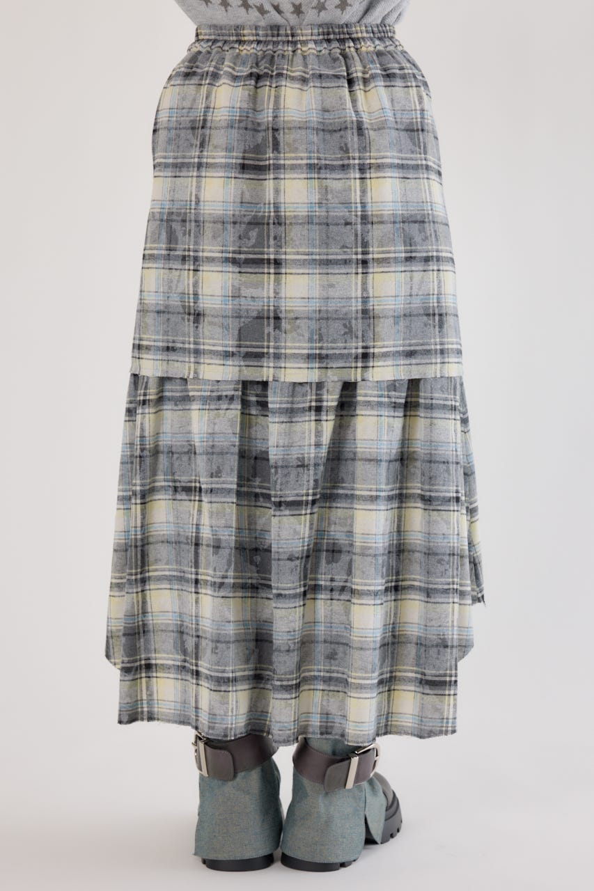 ヴィンテージチェックシャツスカート 柄BLK FREE